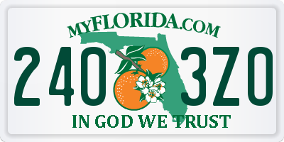 FL license plate 2403ZO