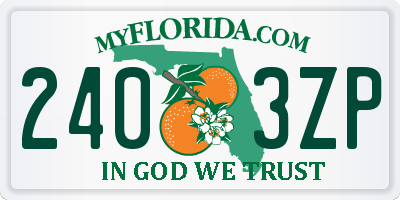 FL license plate 2403ZP
