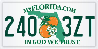FL license plate 2403ZT
