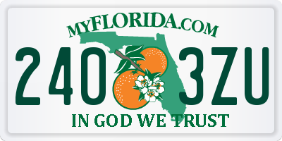 FL license plate 2403ZU