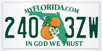 FL license plate 2403ZW