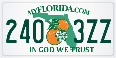 FL license plate 2403ZZ