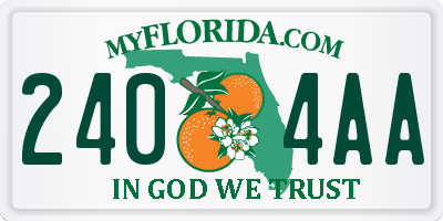 FL license plate 2404AA