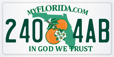FL license plate 2404AB