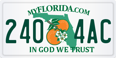 FL license plate 2404AC