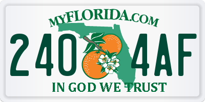 FL license plate 2404AF