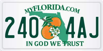 FL license plate 2404AJ