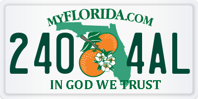 FL license plate 2404AL