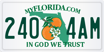 FL license plate 2404AM