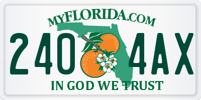 FL license plate 2404AX