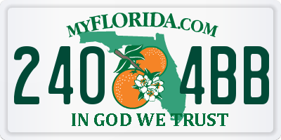 FL license plate 2404BB
