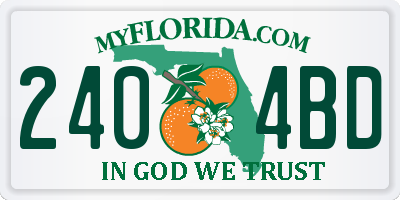 FL license plate 2404BD