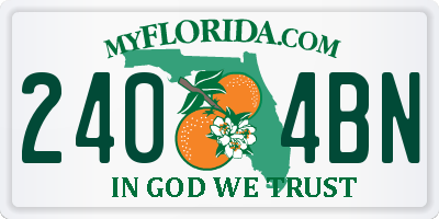 FL license plate 2404BN