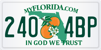 FL license plate 2404BP
