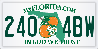 FL license plate 2404BW