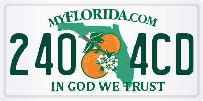FL license plate 2404CD