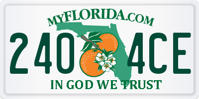 FL license plate 2404CE