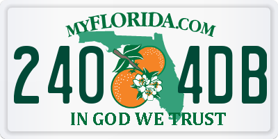 FL license plate 2404DB