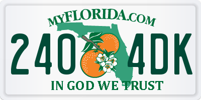 FL license plate 2404DK