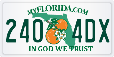 FL license plate 2404DX
