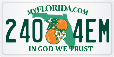 FL license plate 2404EM
