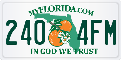 FL license plate 2404FM