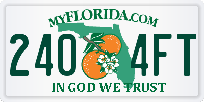FL license plate 2404FT