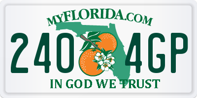 FL license plate 2404GP