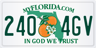 FL license plate 2404GV