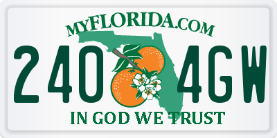 FL license plate 2404GW