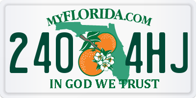 FL license plate 2404HJ