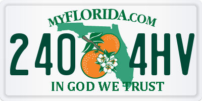 FL license plate 2404HV