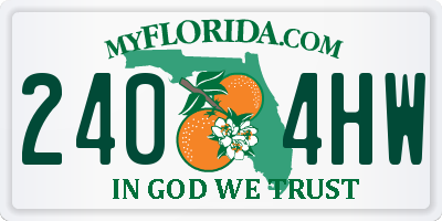 FL license plate 2404HW