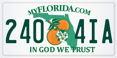 FL license plate 2404IA