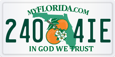 FL license plate 2404IE