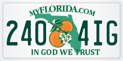 FL license plate 2404IG