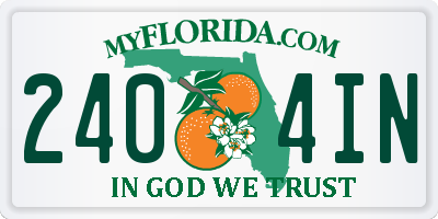 FL license plate 2404IN