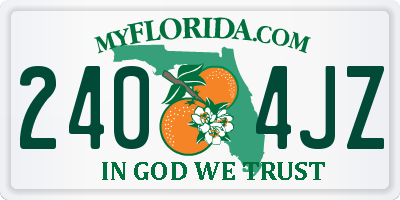 FL license plate 2404JZ