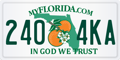 FL license plate 2404KA