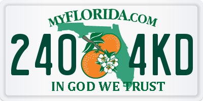 FL license plate 2404KD