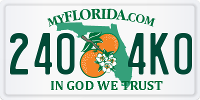 FL license plate 2404KO