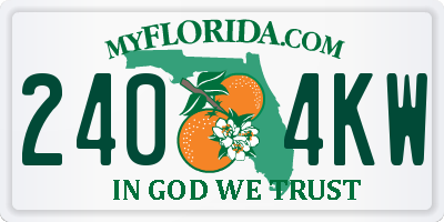 FL license plate 2404KW