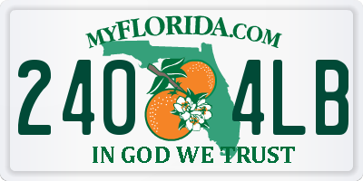 FL license plate 2404LB
