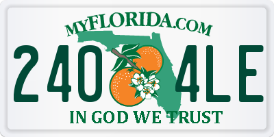 FL license plate 2404LE