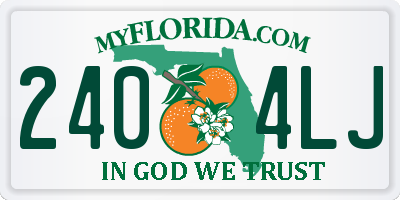 FL license plate 2404LJ