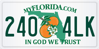 FL license plate 2404LK