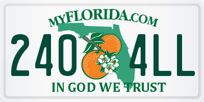 FL license plate 2404LL