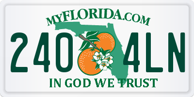 FL license plate 2404LN