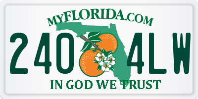 FL license plate 2404LW