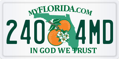 FL license plate 2404MD
